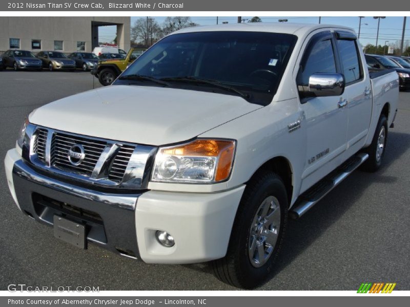 Blizzard White / Charcoal 2012 Nissan Titan SV Crew Cab