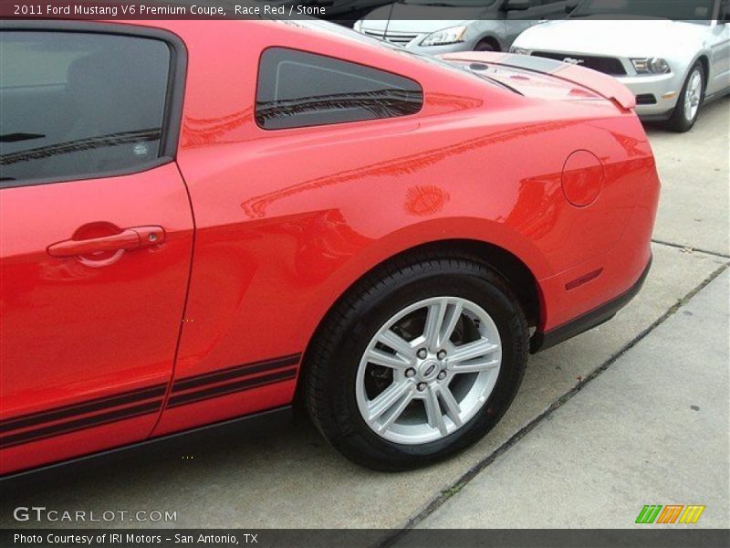 Race Red / Stone 2011 Ford Mustang V6 Premium Coupe