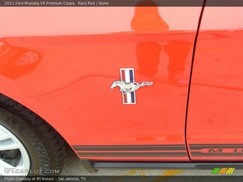 Race Red / Stone 2011 Ford Mustang V6 Premium Coupe