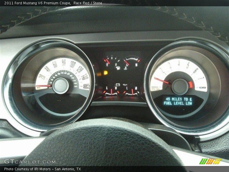 Race Red / Stone 2011 Ford Mustang V6 Premium Coupe