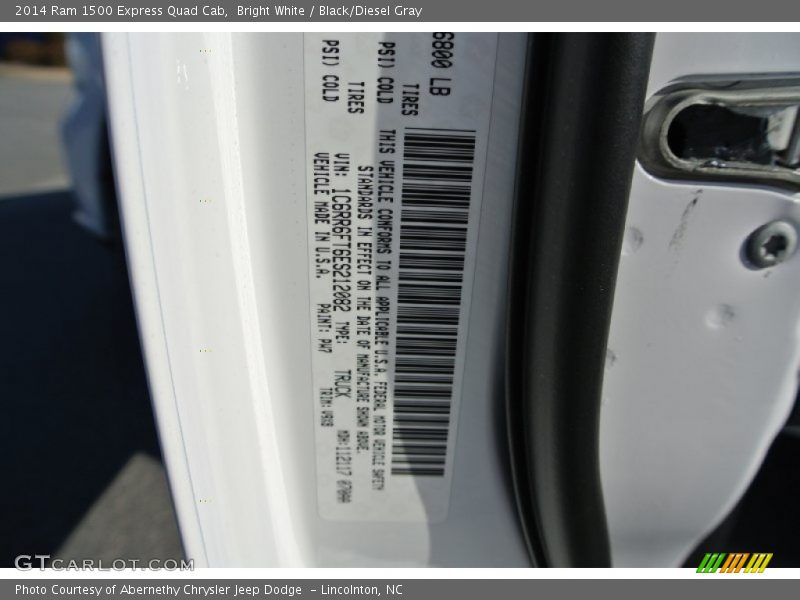 Bright White / Black/Diesel Gray 2014 Ram 1500 Express Quad Cab