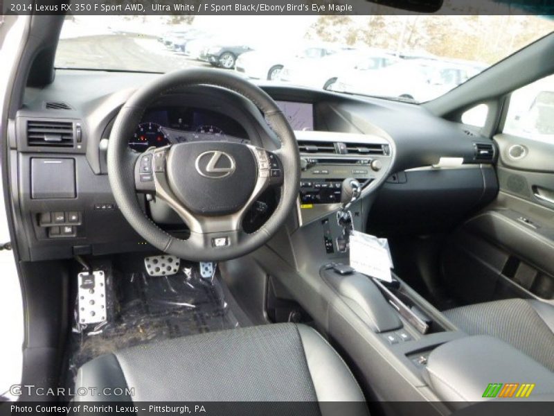 Ultra White / F Sport Black/Ebony Bird's Eye Maple 2014 Lexus RX 350 F Sport AWD