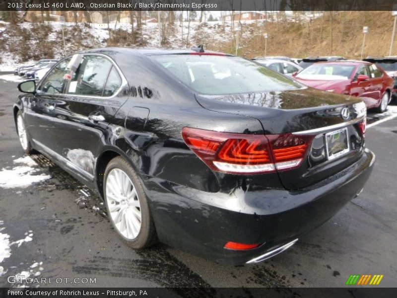 Obsidian Black / Black/Shimamoku Espresso 2013 Lexus LS 460 L AWD
