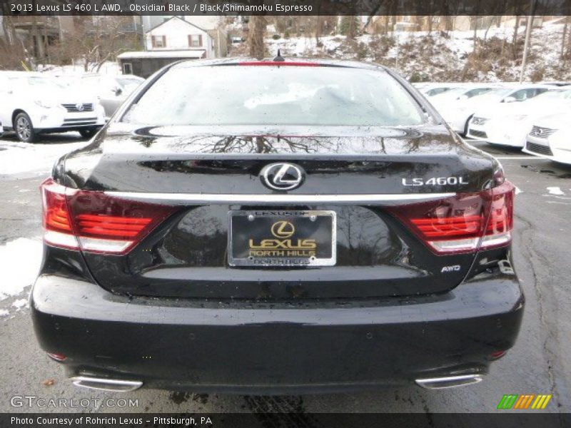 Obsidian Black / Black/Shimamoku Espresso 2013 Lexus LS 460 L AWD