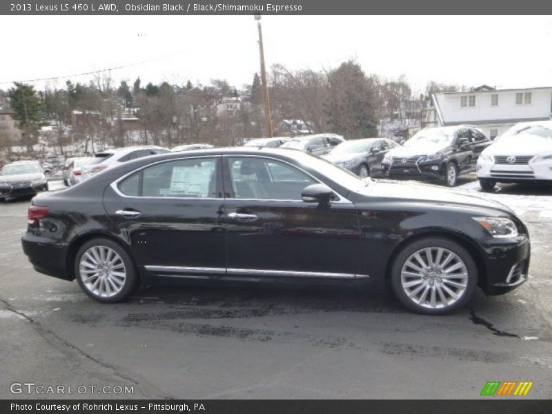 Obsidian Black / Black/Shimamoku Espresso 2013 Lexus LS 460 L AWD