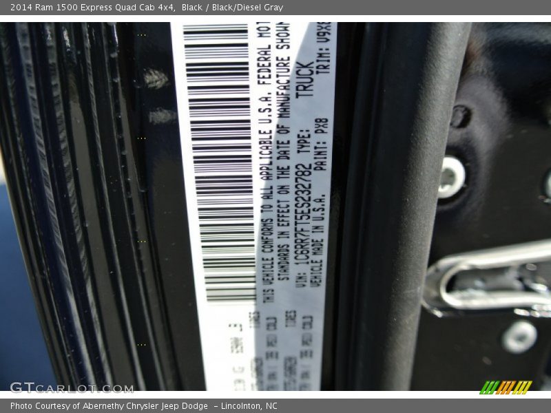 Black / Black/Diesel Gray 2014 Ram 1500 Express Quad Cab 4x4