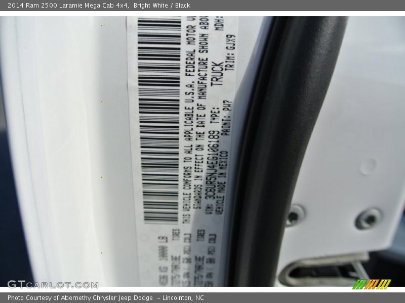 Bright White / Black 2014 Ram 2500 Laramie Mega Cab 4x4