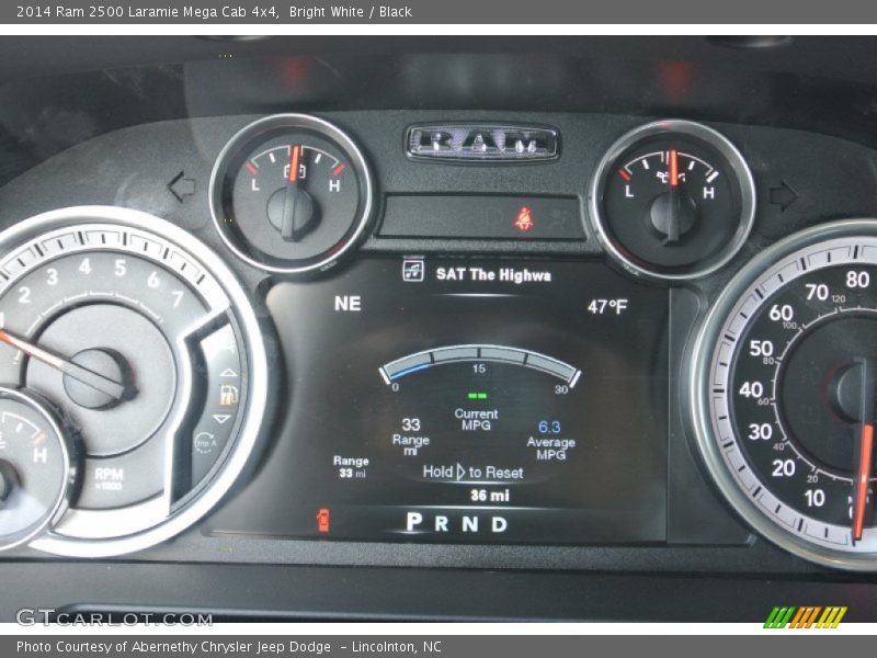 Bright White / Black 2014 Ram 2500 Laramie Mega Cab 4x4