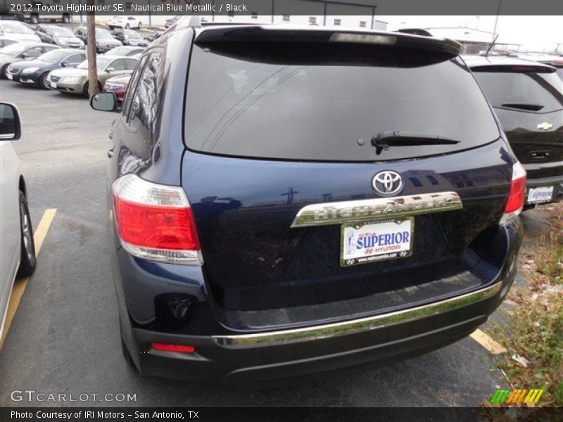 Nautical Blue Metallic / Black 2012 Toyota Highlander SE