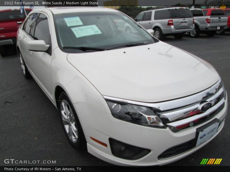 White Suede / Medium Light Stone 2012 Ford Fusion SE