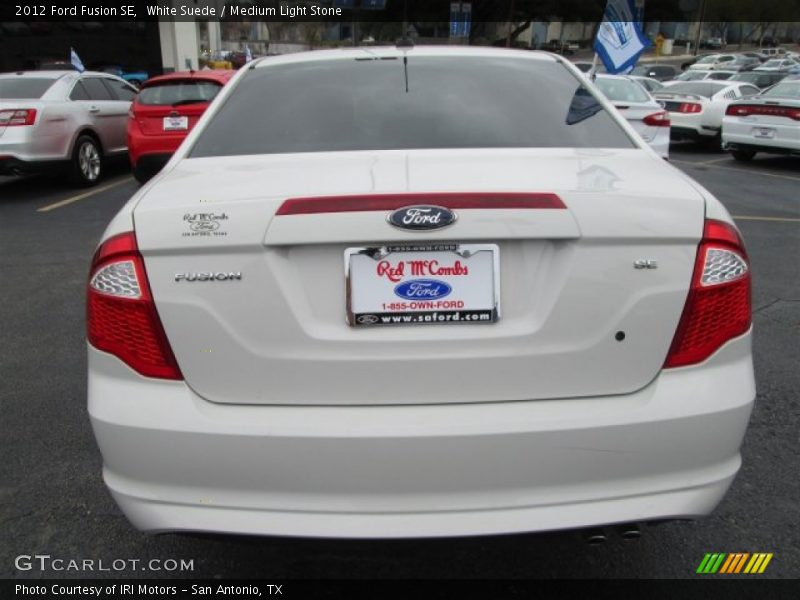 White Suede / Medium Light Stone 2012 Ford Fusion SE