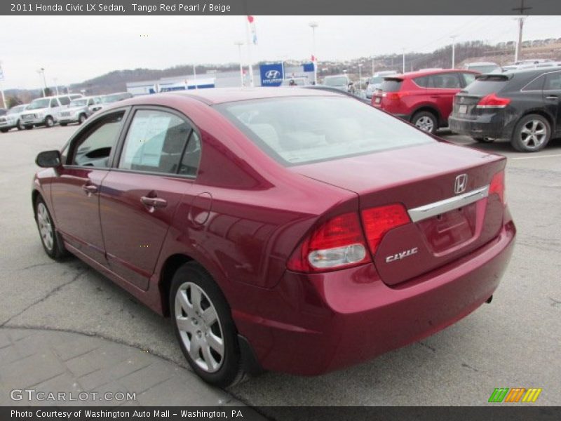 Tango Red Pearl / Beige 2011 Honda Civic LX Sedan