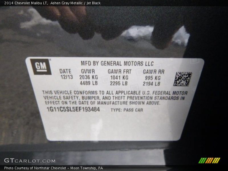 Ashen Gray Metallic / Jet Black 2014 Chevrolet Malibu LT