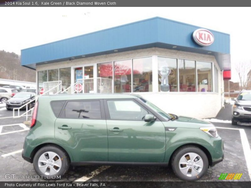 Kale Green / Black Diamond Woven Cloth 2014 Kia Soul 1.6