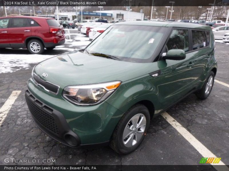 Kale Green / Black Diamond Woven Cloth 2014 Kia Soul 1.6