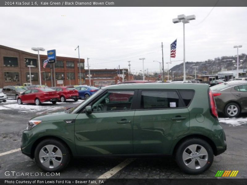 Kale Green / Black Diamond Woven Cloth 2014 Kia Soul 1.6