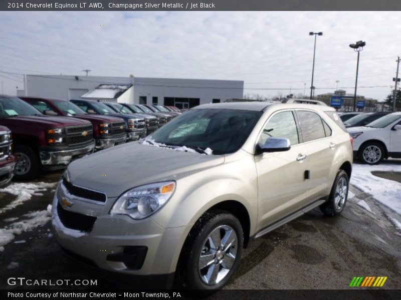 Champagne Silver Metallic / Jet Black 2014 Chevrolet Equinox LT AWD