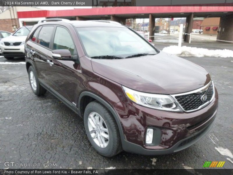 Dark Cherry / Beige 2014 Kia Sorento LX AWD