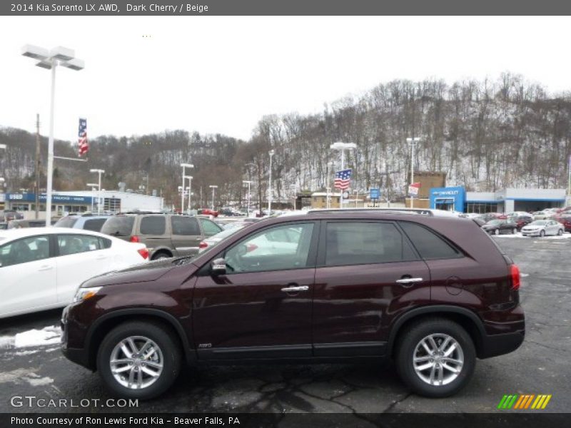 Dark Cherry / Beige 2014 Kia Sorento LX AWD