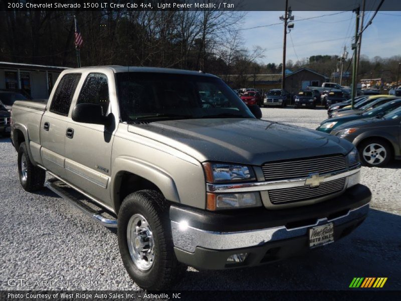 Light Pewter Metallic / Tan 2003 Chevrolet Silverado 1500 LT Crew Cab 4x4