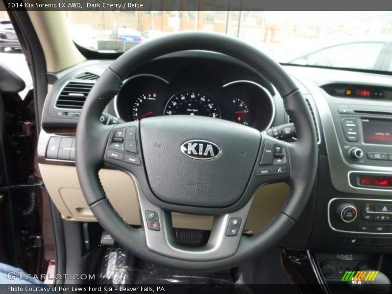 Dark Cherry / Beige 2014 Kia Sorento LX AWD