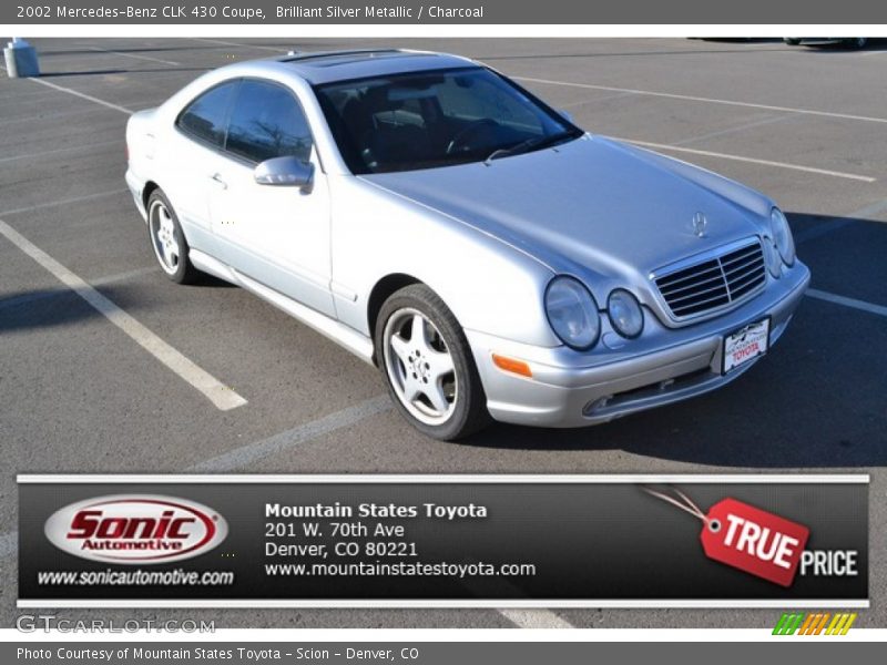 Brilliant Silver Metallic / Charcoal 2002 Mercedes-Benz CLK 430 Coupe