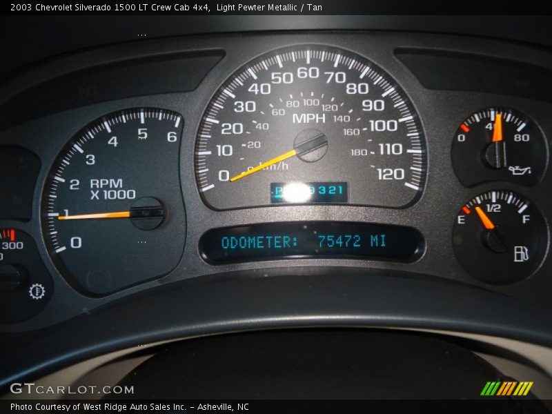 Light Pewter Metallic / Tan 2003 Chevrolet Silverado 1500 LT Crew Cab 4x4