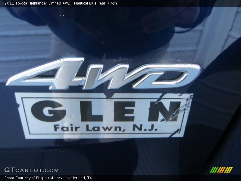 Nautical Blue Pearl / Ash 2011 Toyota Highlander Limited 4WD