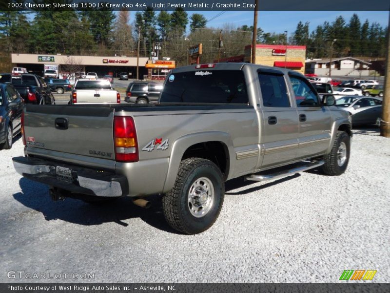 Light Pewter Metallic / Graphite Gray 2002 Chevrolet Silverado 1500 LS Crew Cab 4x4