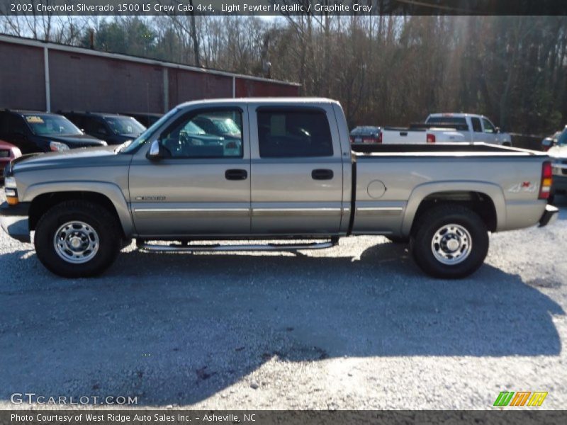 Light Pewter Metallic / Graphite Gray 2002 Chevrolet Silverado 1500 LS Crew Cab 4x4
