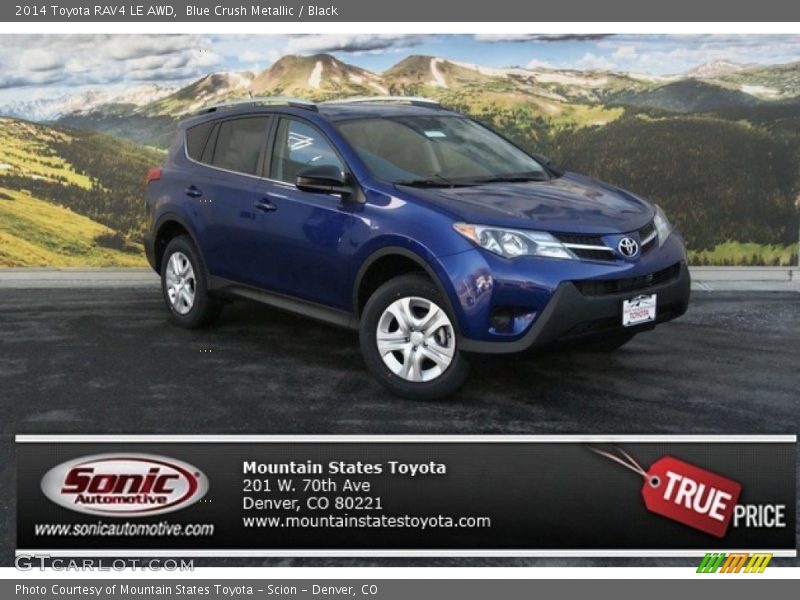Blue Crush Metallic / Black 2014 Toyota RAV4 LE AWD