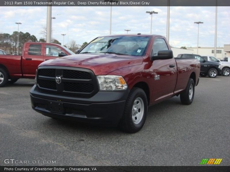 Deep Cherry Red Pearl / Black/Diesel Gray 2013 Ram 1500 Tradesman Regular Cab