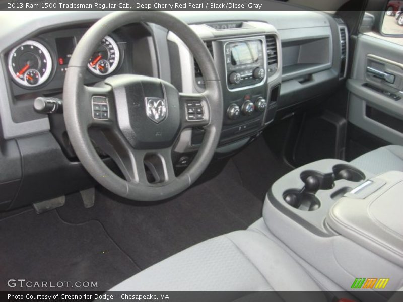 Deep Cherry Red Pearl / Black/Diesel Gray 2013 Ram 1500 Tradesman Regular Cab