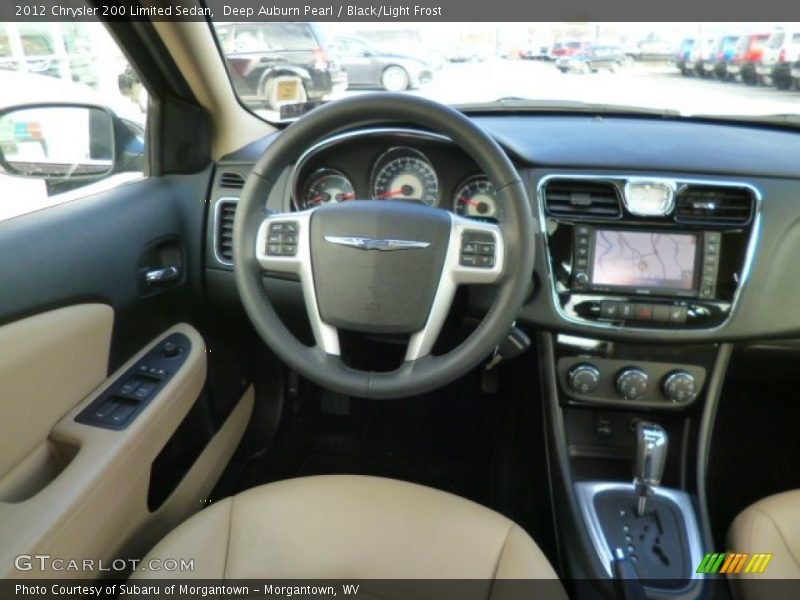 Deep Auburn Pearl / Black/Light Frost 2012 Chrysler 200 Limited Sedan