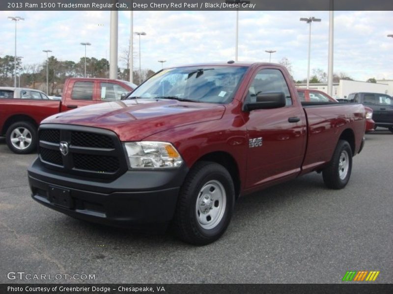 Deep Cherry Red Pearl / Black/Diesel Gray 2013 Ram 1500 Tradesman Regular Cab