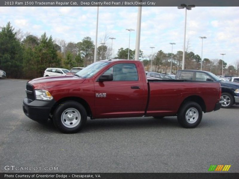 Deep Cherry Red Pearl / Black/Diesel Gray 2013 Ram 1500 Tradesman Regular Cab