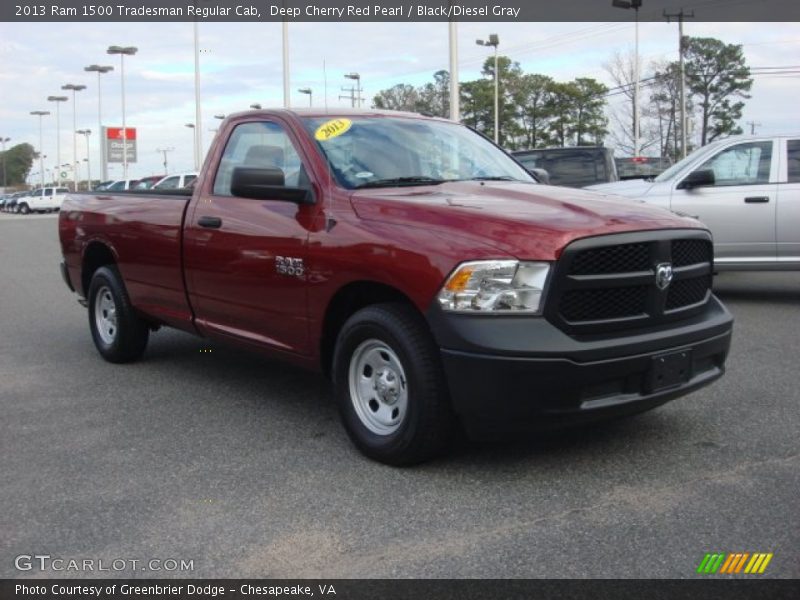 Deep Cherry Red Pearl / Black/Diesel Gray 2013 Ram 1500 Tradesman Regular Cab