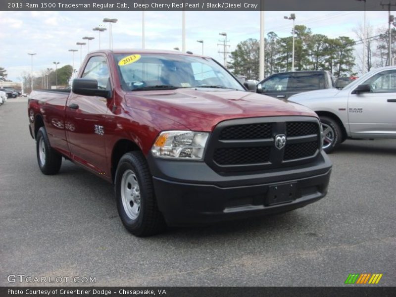 Deep Cherry Red Pearl / Black/Diesel Gray 2013 Ram 1500 Tradesman Regular Cab