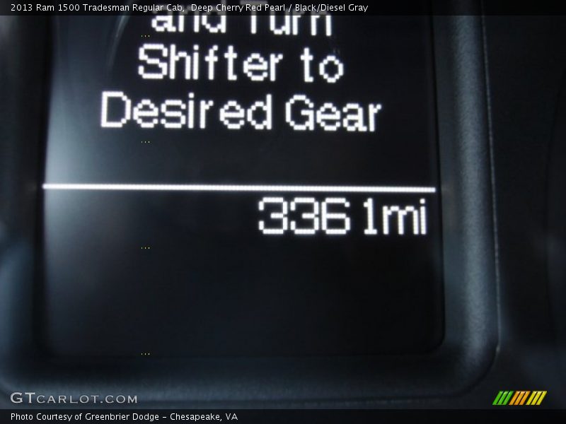 Deep Cherry Red Pearl / Black/Diesel Gray 2013 Ram 1500 Tradesman Regular Cab