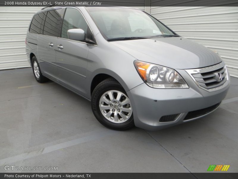 Slate Green Metallic / Gray 2008 Honda Odyssey EX-L