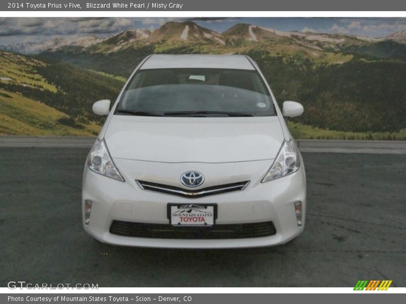 Blizzard White Pearl / Misty Gray 2014 Toyota Prius v Five