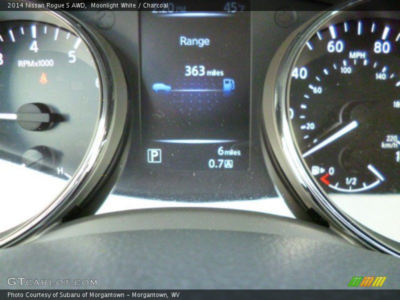 Moonlight White / Charcoal 2014 Nissan Rogue S AWD