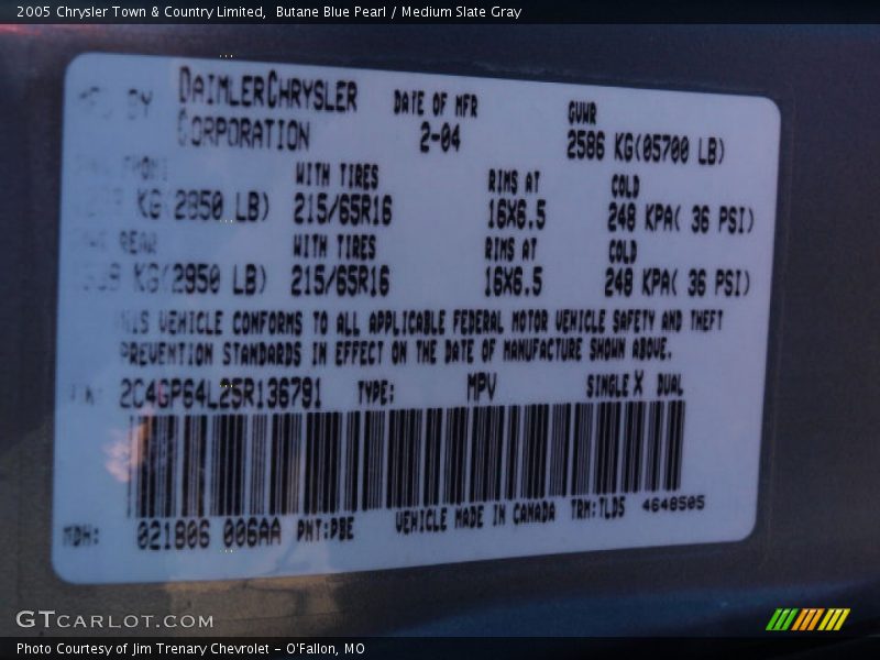 PBE - 2005 Chrysler Town & Country Limited