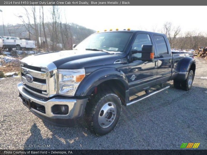 Blue Jeans Metallic / Black 2014 Ford F450 Super Duty Lariat Crew Cab 4x4 Dually