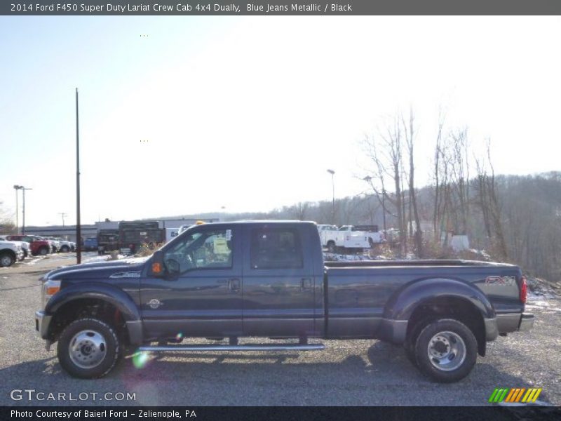 Blue Jeans Metallic / Black 2014 Ford F450 Super Duty Lariat Crew Cab 4x4 Dually