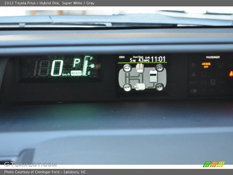 Super White / Gray 2013 Toyota Prius c Hybrid One