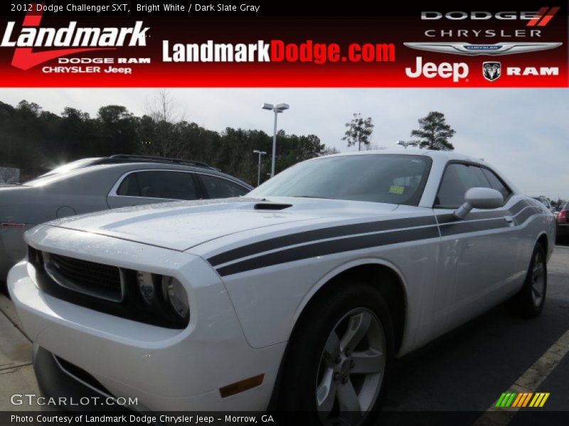 Bright White / Dark Slate Gray 2012 Dodge Challenger SXT