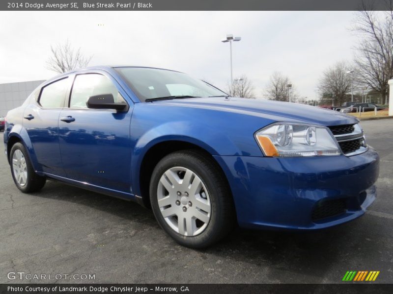 Blue Streak Pearl / Black 2014 Dodge Avenger SE