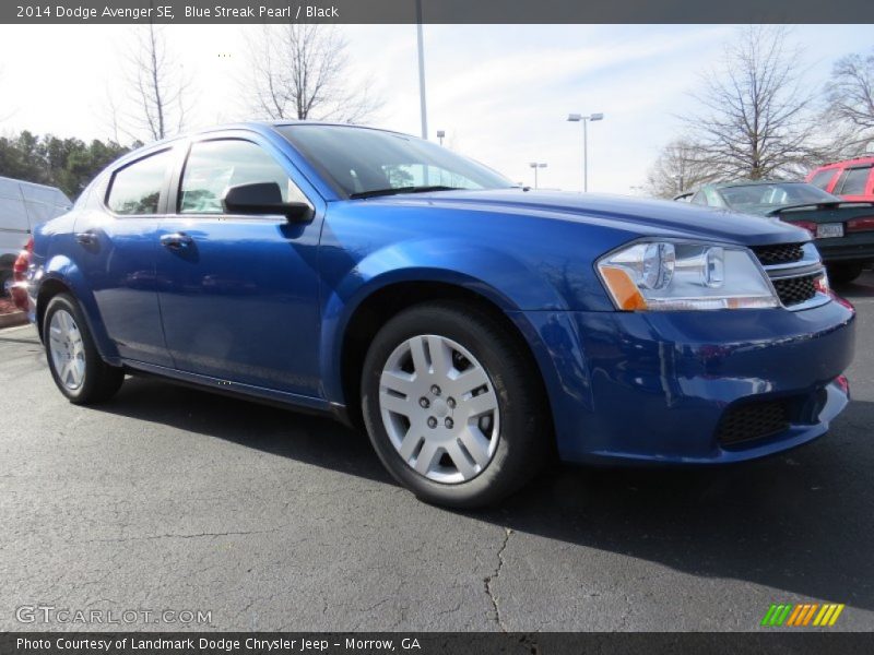 Blue Streak Pearl / Black 2014 Dodge Avenger SE