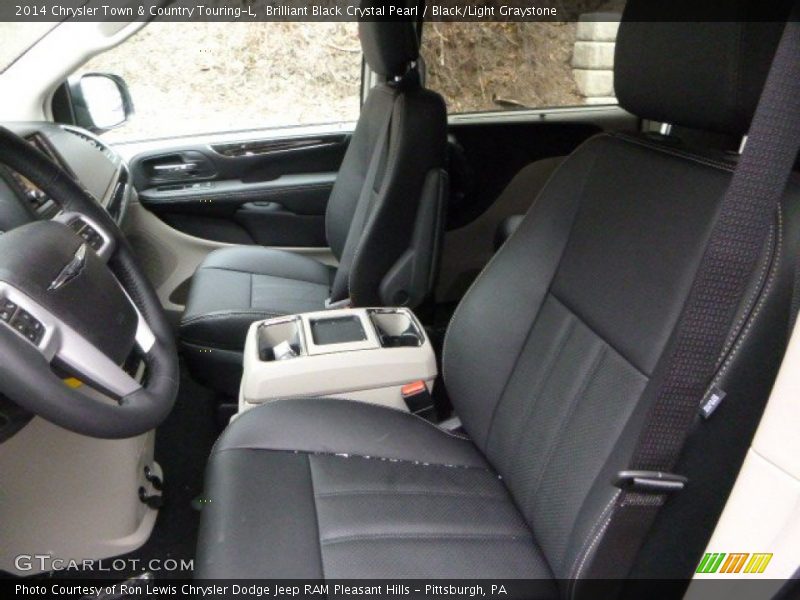 Brilliant Black Crystal Pearl / Black/Light Graystone 2014 Chrysler Town & Country Touring-L